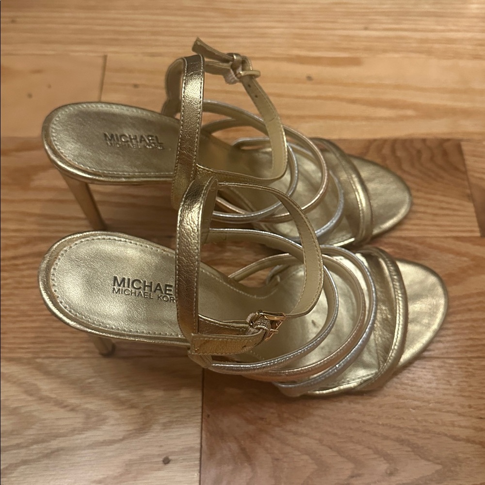 Michael Kors Metallic Gold Strappy Sandals